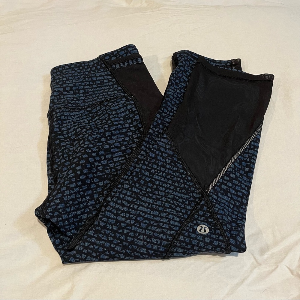lululemon athletica Blue and Black Leggings